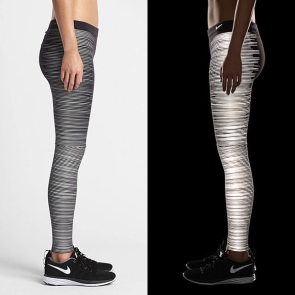 Nike reflective tights Small s leggings pants black